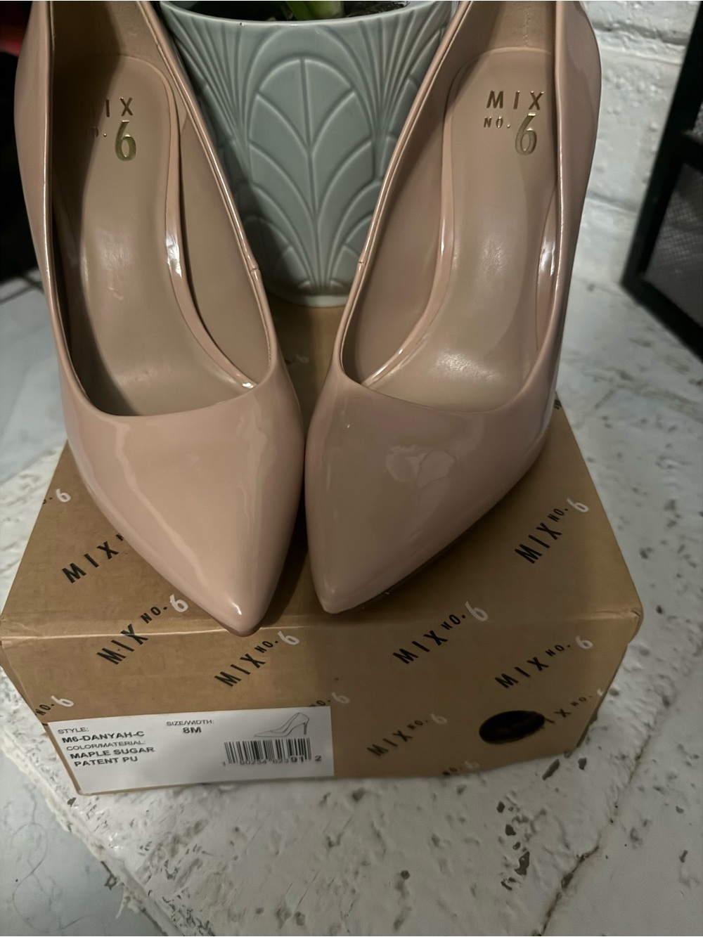 Mix No. 6 Nude Patent Pointed-Toe Pumps